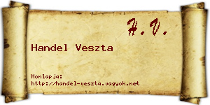 Handel Veszta névjegykártya